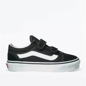 Kids Old Skool Velcro Black Shoes